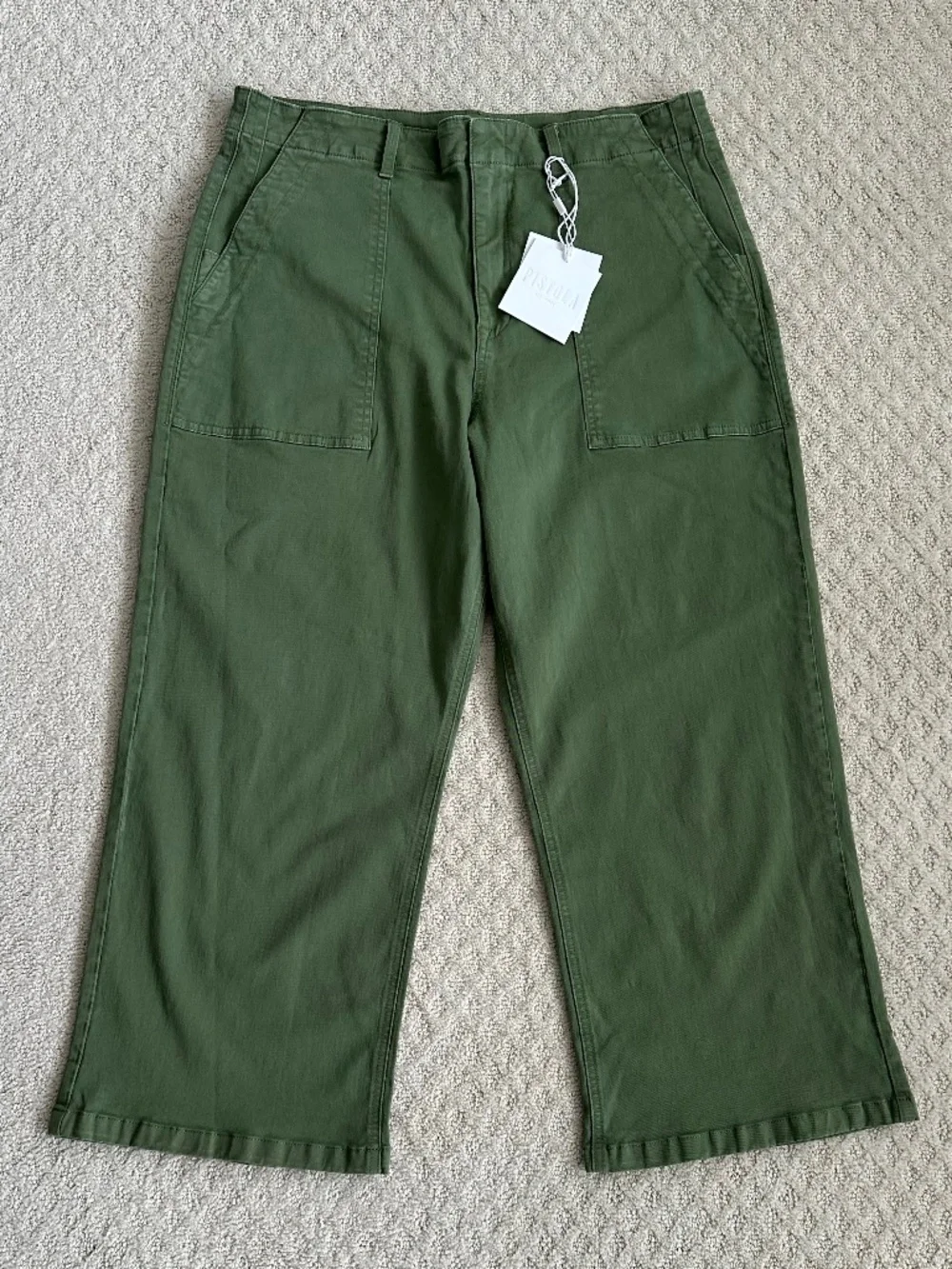 PISTOLA Sophia Wide Leg High-Rise Utility Pant Basil 33/US 16 Stretch Casual NWT - Picture 3 of 16